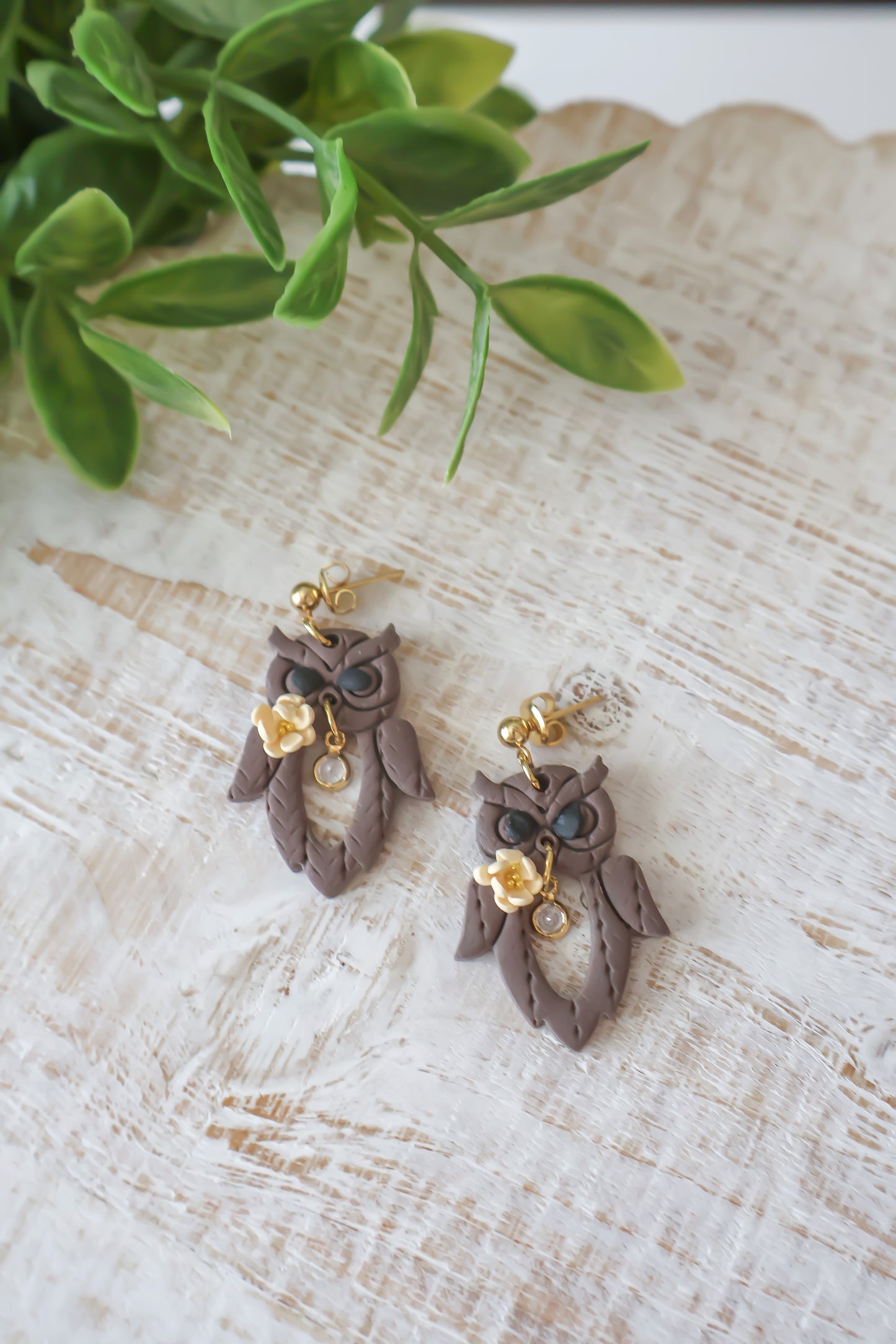 Floral Owl Dangles