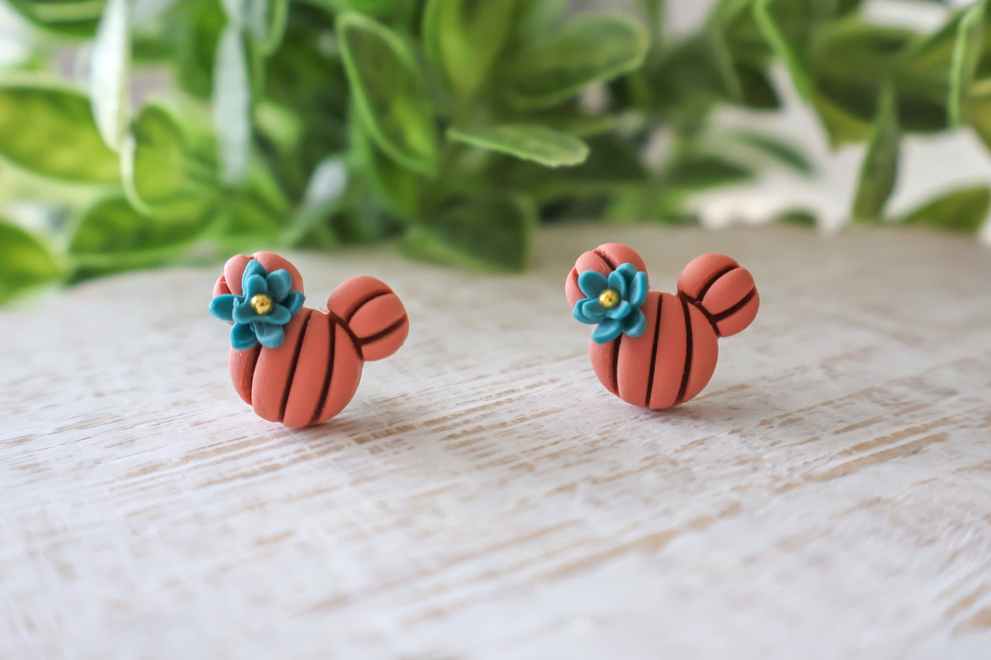 Floral Mickey Pumpkin Studs