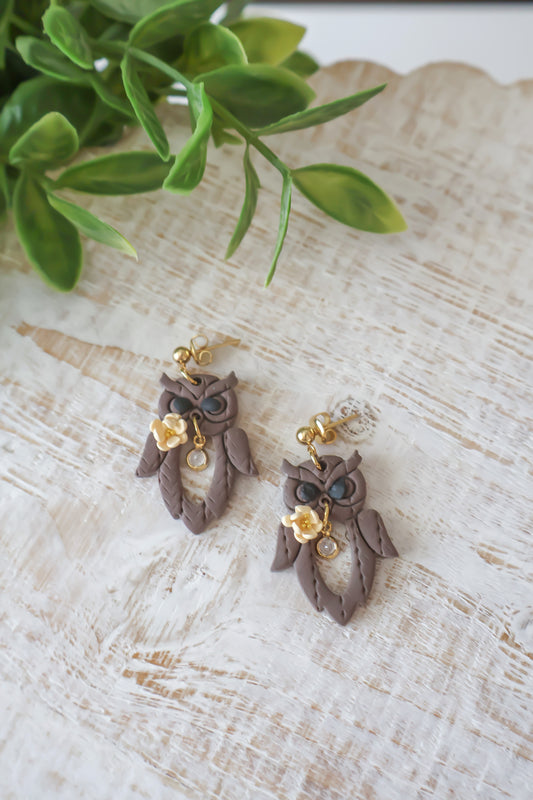 Floral Owl Dangles
