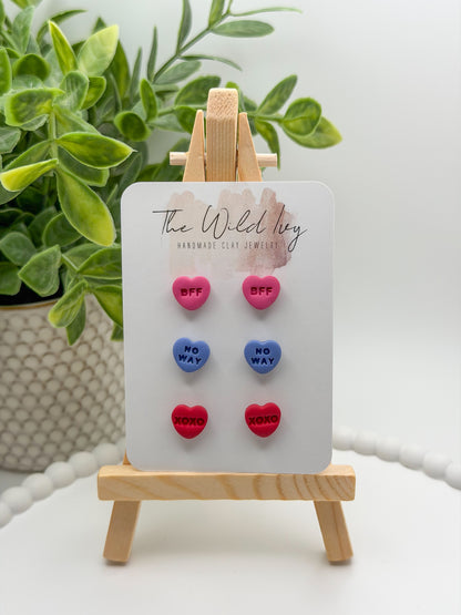 Mix & Match - Conversation Heart Studs
