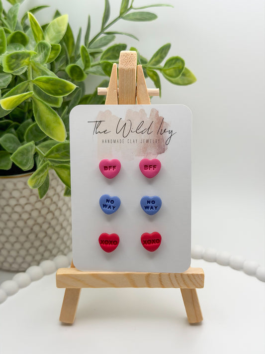 Mix & Match - Conversation Heart Studs