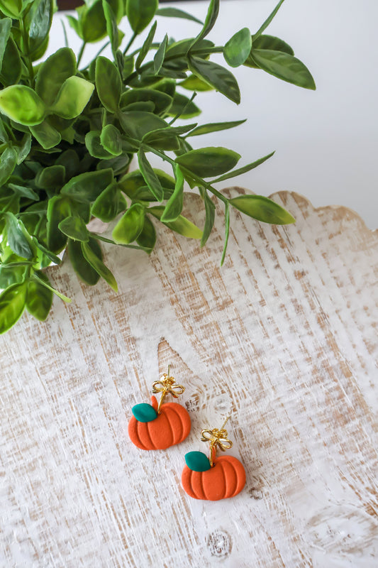 Pumpkin Bow Dangles