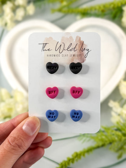 Mix & Match - Conversation Heart Studs