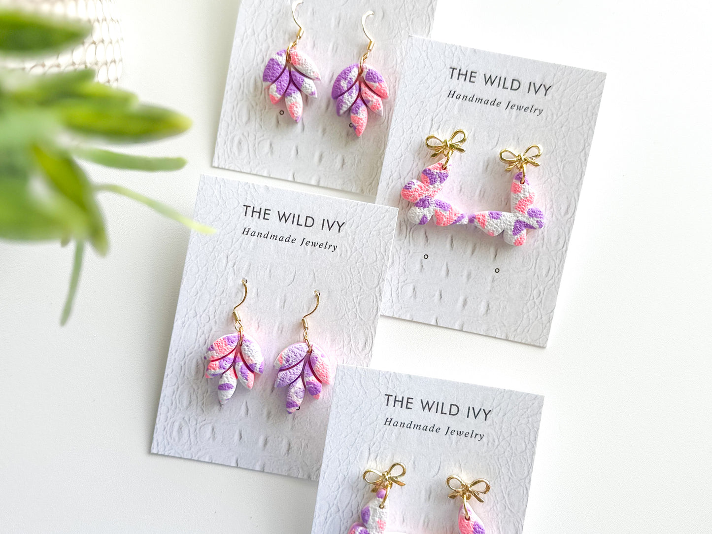 Pink Marble Dangles