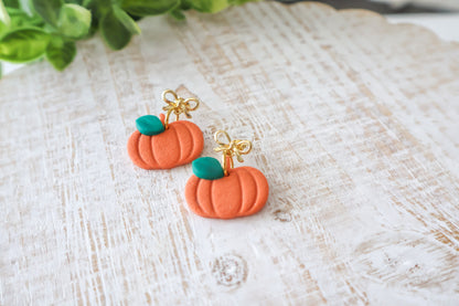 Pumpkin Bow Dangles