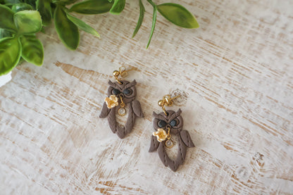 Floral Owl Dangles