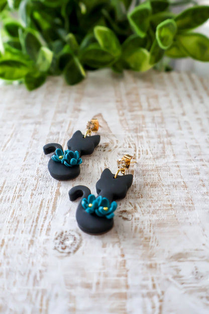 Floral Cat Dangles