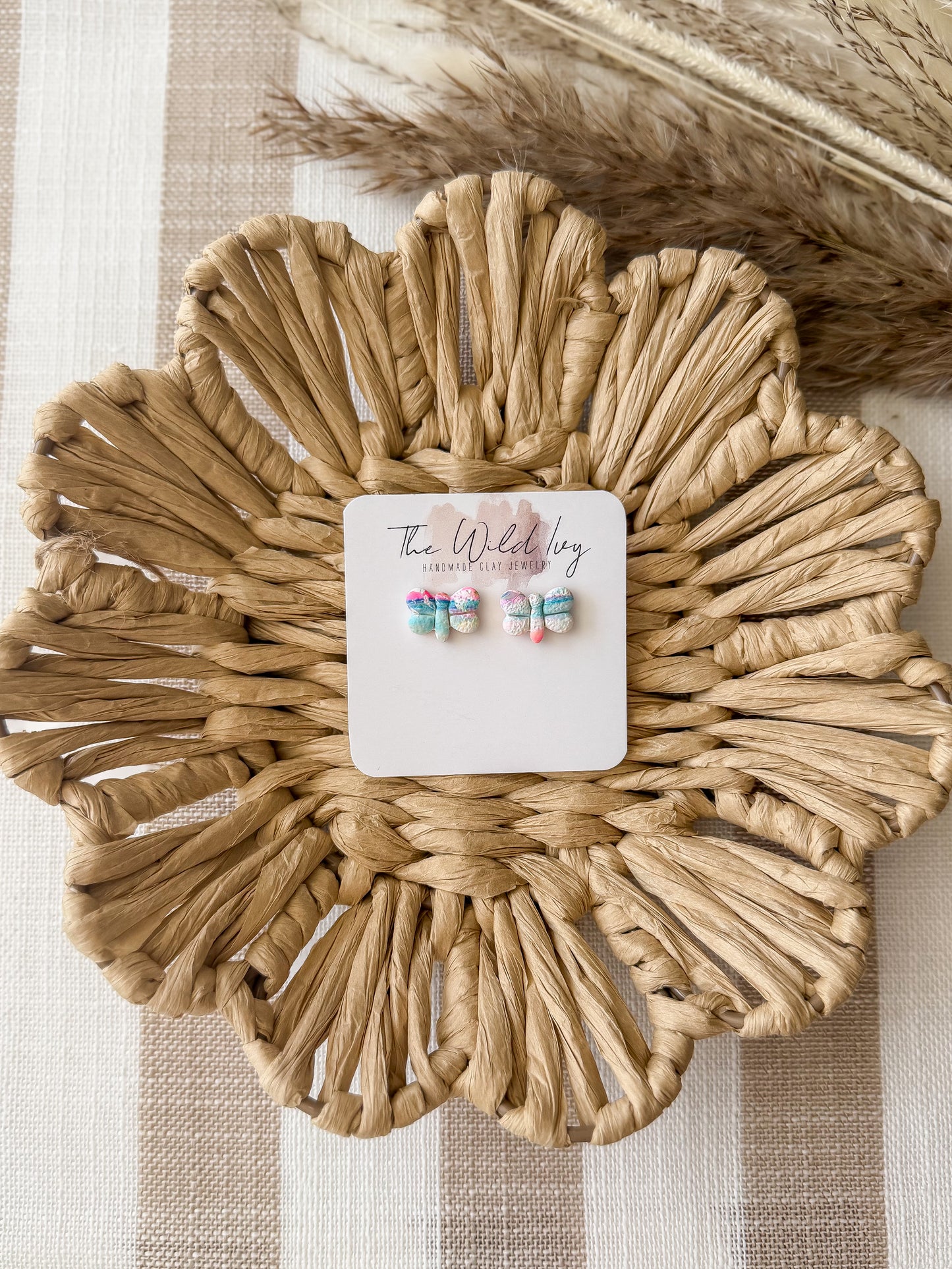 Cotton Candy Tides - Butterfly Studs