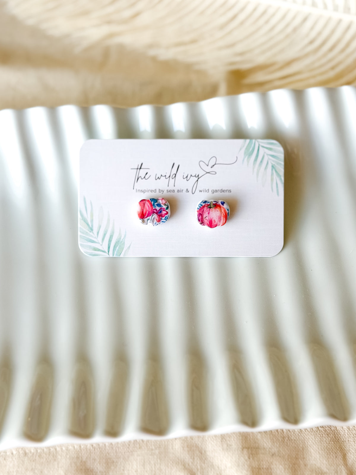 Floral Pumpkin Studs