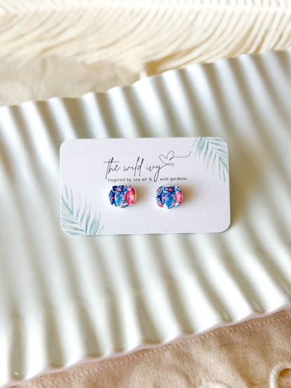 Floral Pumpkin Studs