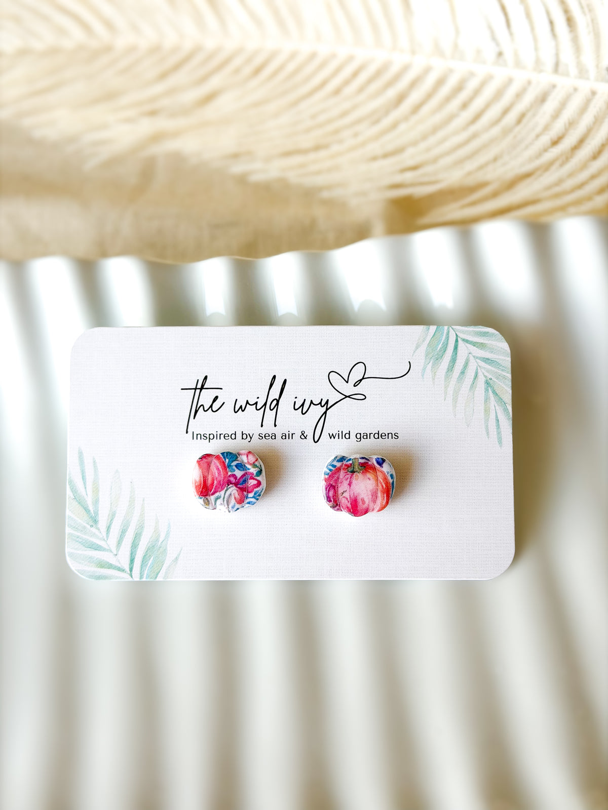 Floral Pumpkin Studs